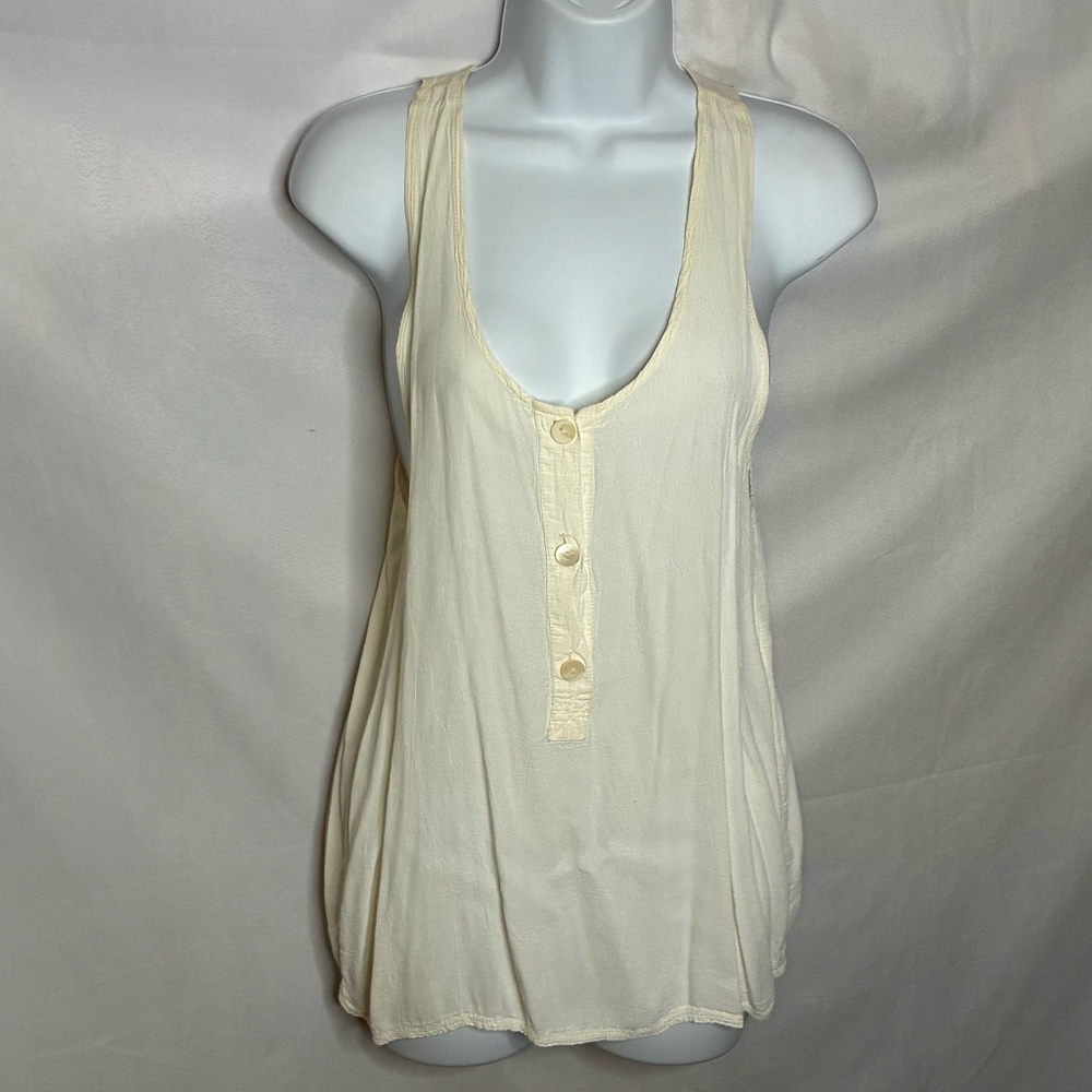Vintage 80’s Ghost Cream Button-Front Blouse size Medium